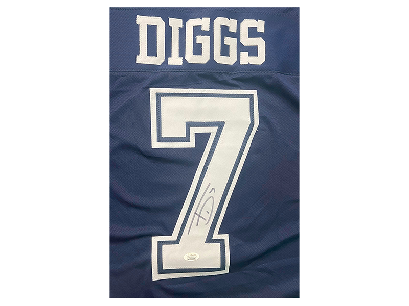 Trevon Diggs Autographed Dallas Blue  Football Jersey JSA