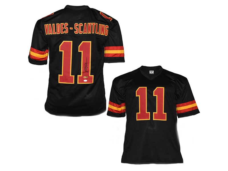 Marquez Valdes-Scantling Autographed Kansas City Black Football Jersey JSA