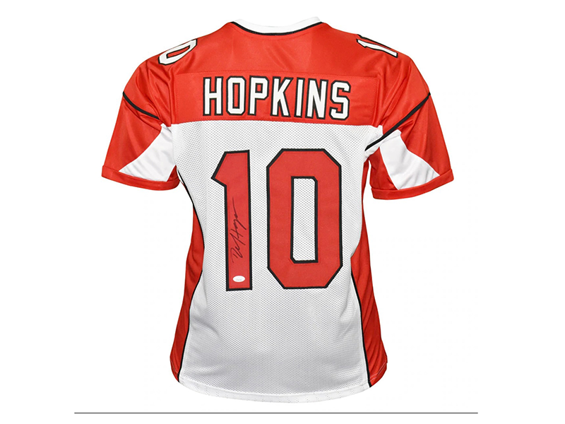 DeAndre Hopkins Autographed Arizona Pro White & Red Football Jersey (JSA)