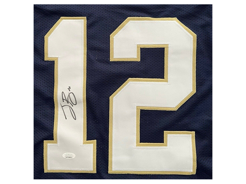 Ian Book Autographed College Blue Football Jersey (JSA)