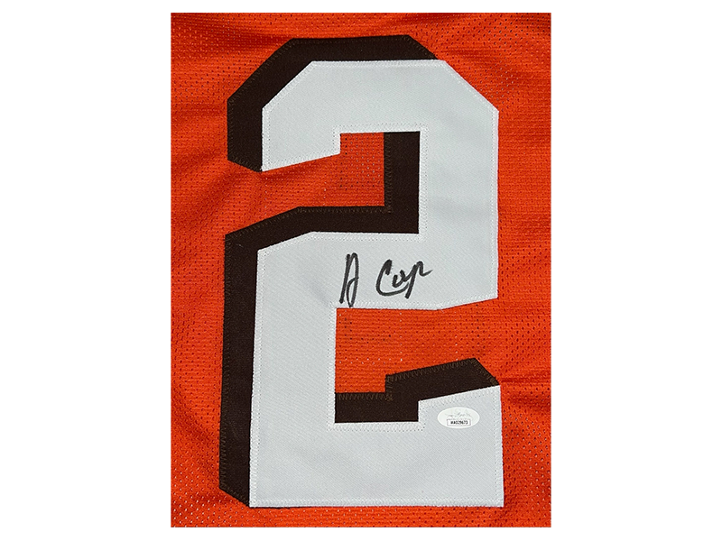 Amari Cooper Autographed Pro Style Orange Football Jersey (JSA)