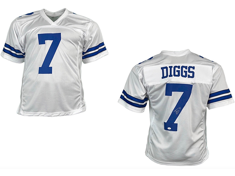 Trevon Diggs Autographed Dallas White  Football Jersey JSA