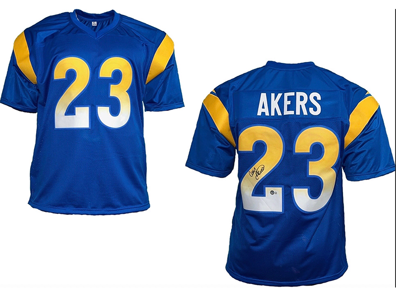 Cam Akers Autographed Los Angeles Blue Football Jersey Beckett