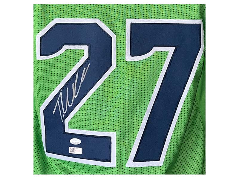 Tariq Woolen Autographed Seattle Neon Football Jersey JSA