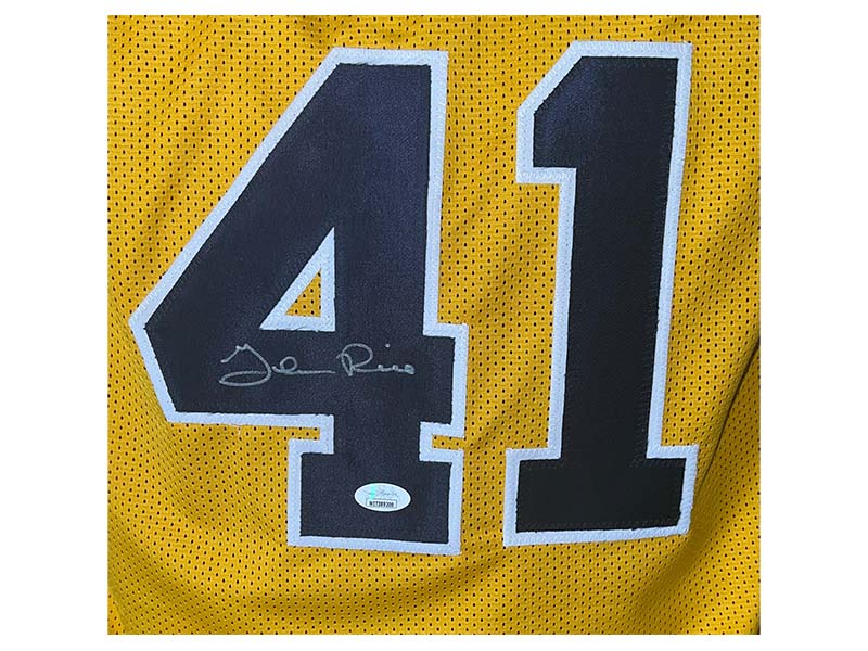 Glen Rice Autographed Signed Michigan College Yellow Basketball Jersey (JSA)