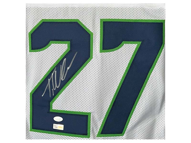 Tariq Woolen Autographed Seattle White Football Jersey JSA