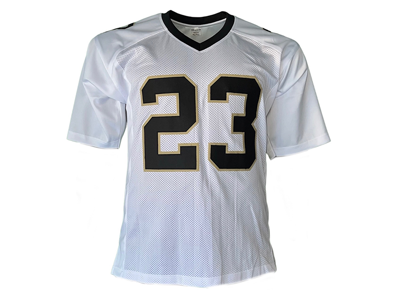 Marshon Lattimore Autographed Pro Style White Football Jersey (JSA)