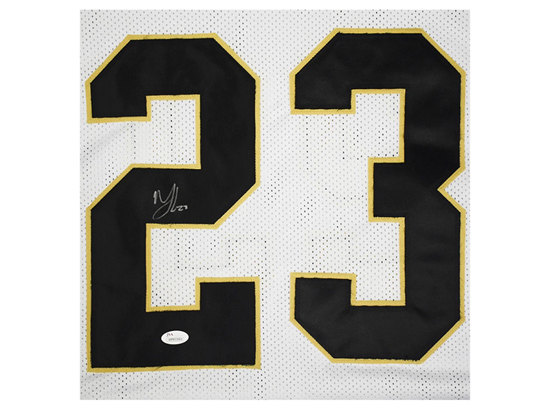 Marshon Lattimore Autographed Pro Style White Football Jersey (JSA)