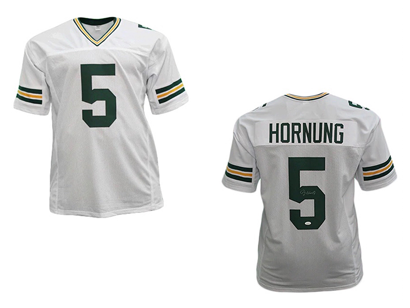 Paul Hornung Autographed Green Bay White Football Jersey (JSA)
