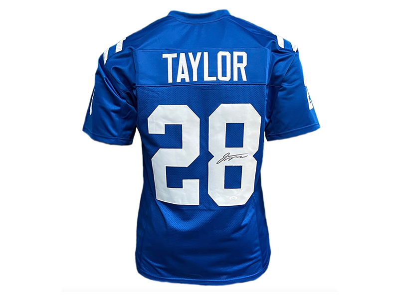 Jonathan Taylor Autographed Pro Style Blue Football Jersey (JSA)