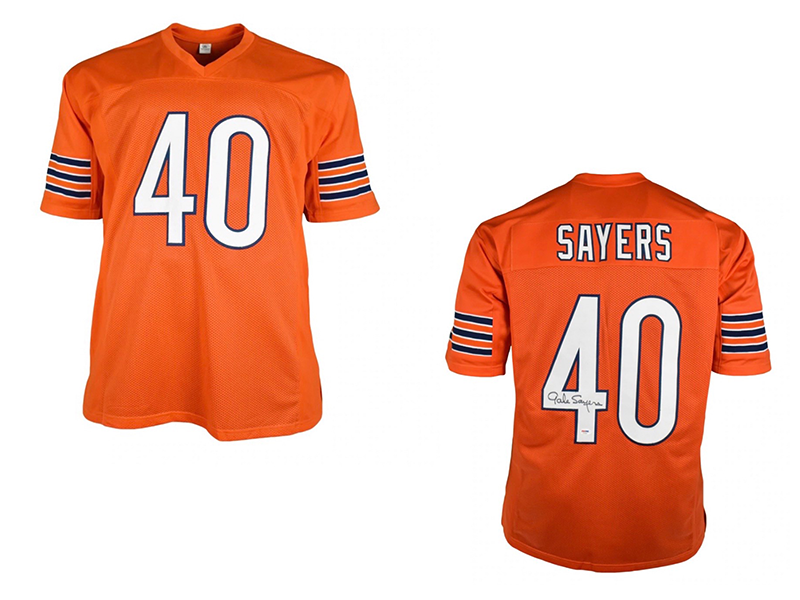 Gale Sayers Autographed Pro Style Orange Jersey (PSA)