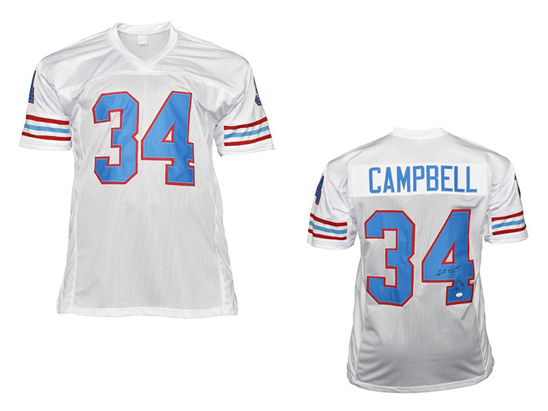 Earl Campbell Autographed HOF 91 Inscription Houston Pro White Football Jersey (JSA)