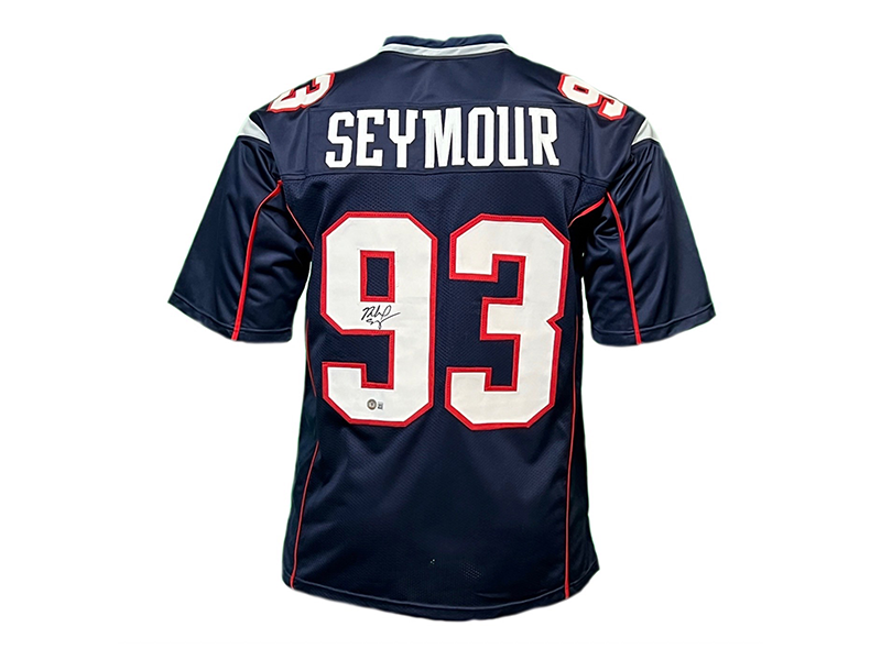 Richard Seymour Autographed New England Navy Blue Football Jersey ( Beckett )