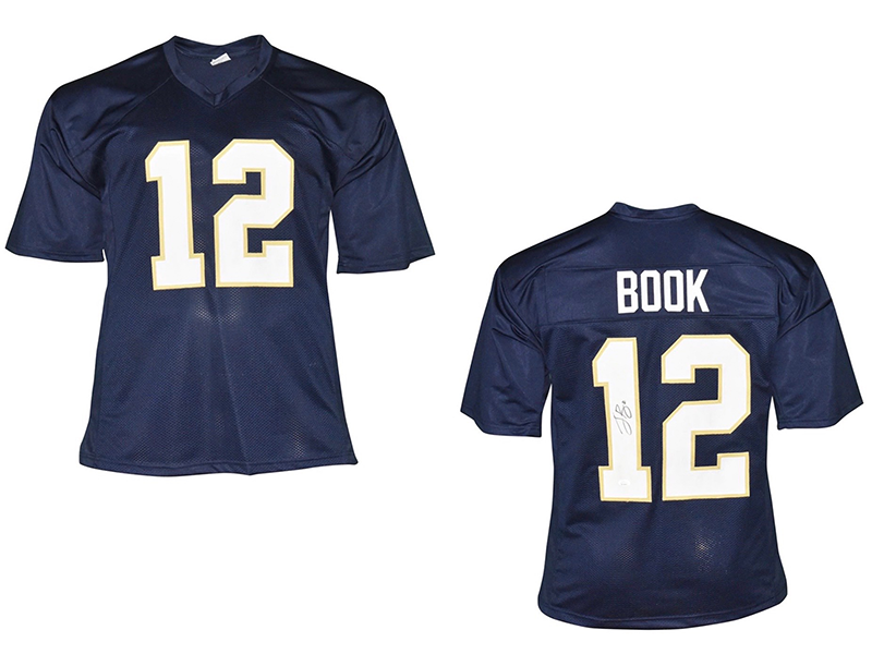 Ian Book Autographed College Style Blue Football Jersey (JSA)