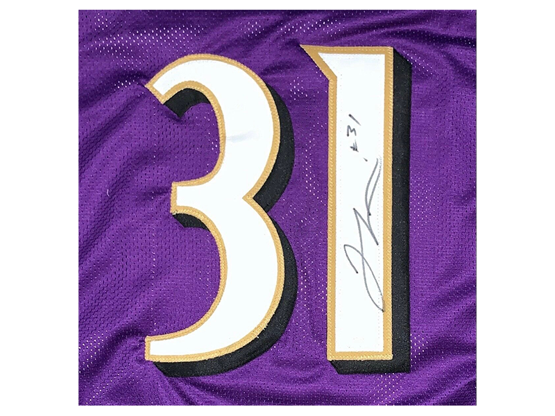 Jamal Lewis Autographed Baltimore Pro Purple Football Jersey (JSA)