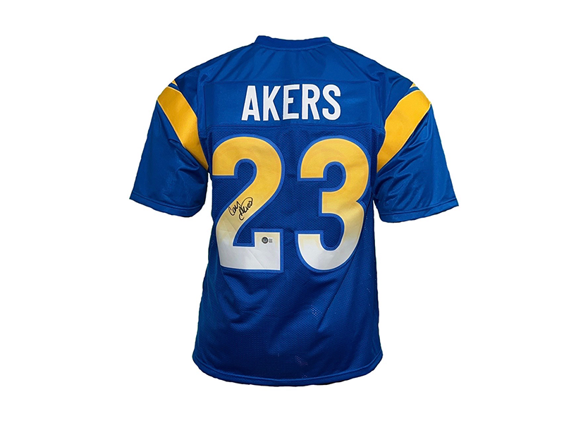 Cam Akers Autographed Los Angeles Blue Football Jersey Beckett