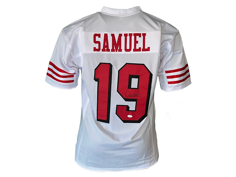 Deebo Samuel Autographed Pro Style White Shadow Football Jersey (JSA)