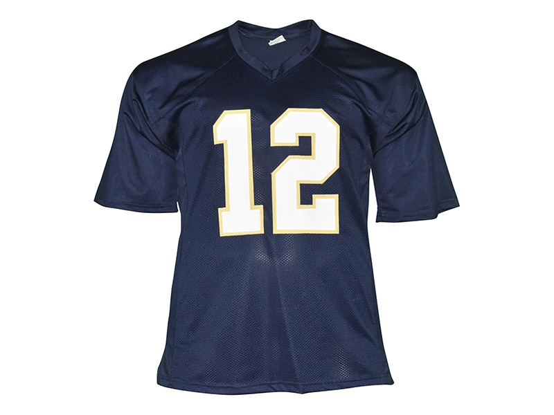 Ian Book Autographed College Style Blue Football Jersey (JSA)