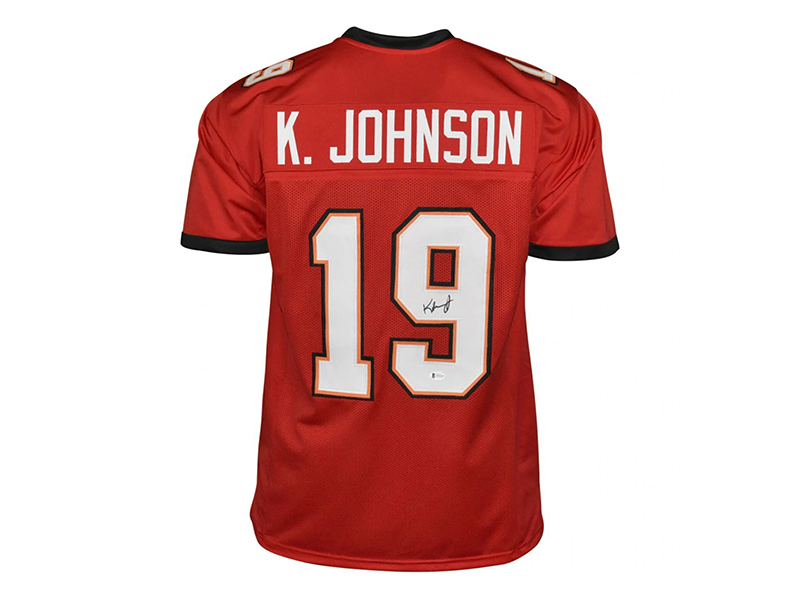 Keyshawn Johnson Autographed Tampa Bay Pro Red Football Jersey (Beckett)