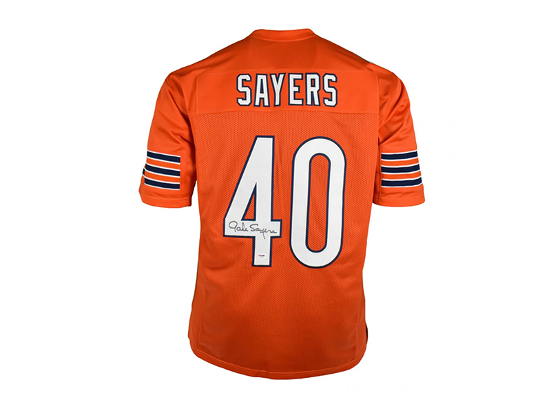 Gale Sayers Autographed Pro Style Orange Jersey (PSA)