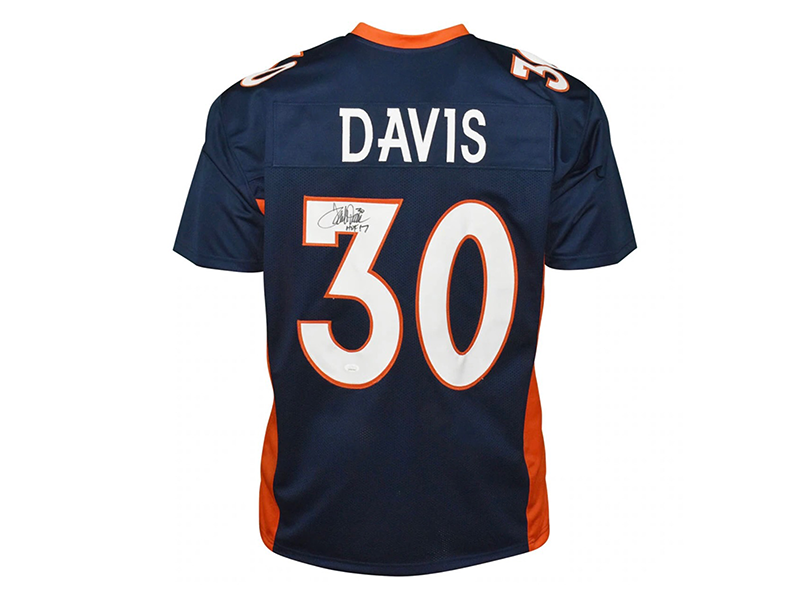 Terrell Davis Autographe HOF 17 Inscription Denver Pro Blue Football Jersey(JSA)