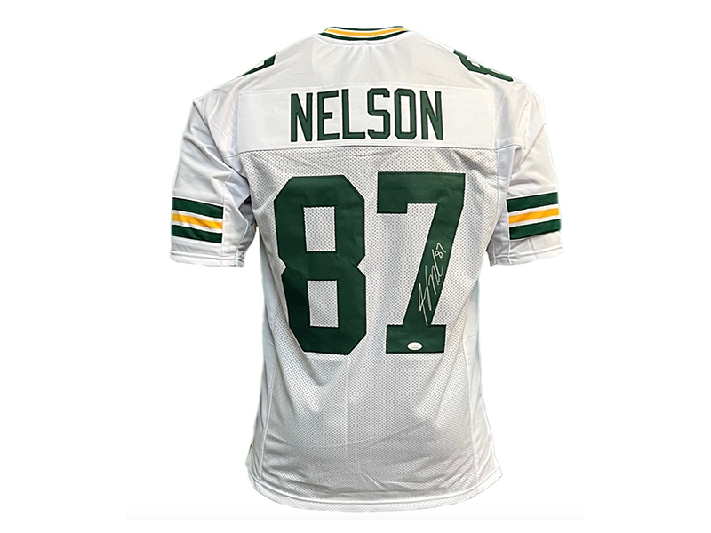 Jordy Nelson Autographed White Pro Style Football Jersey (JSA)