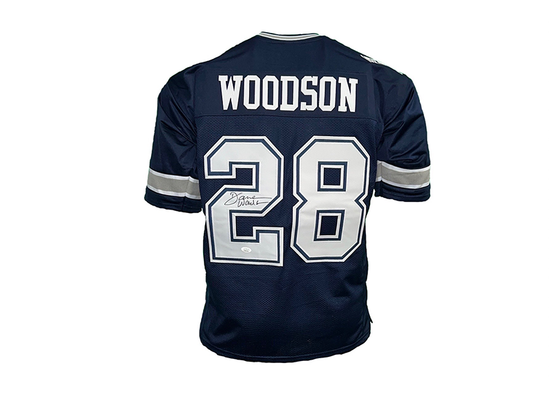 Darren Woodson Autographed Pro Style Blue Dallas Football Jersey JSA