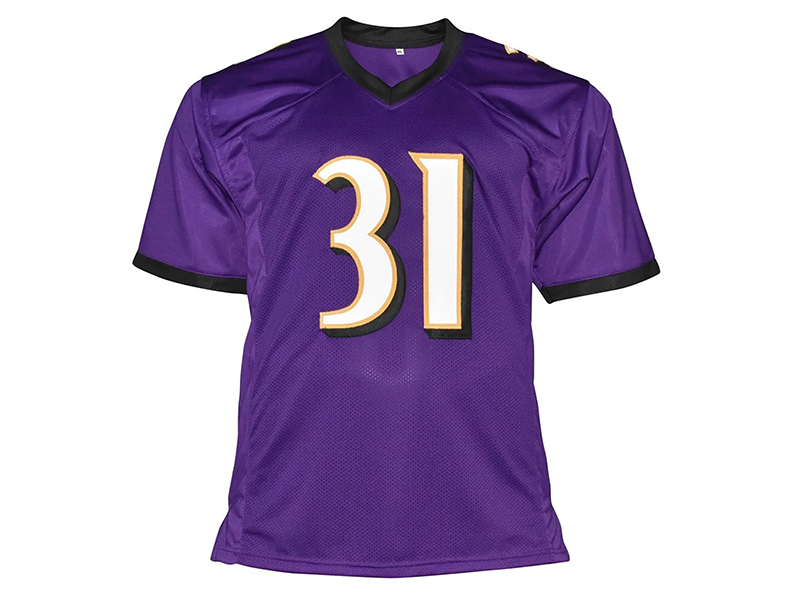 Jamal Lewis Autographed Baltimore Pro Purple Football Jersey (JSA)