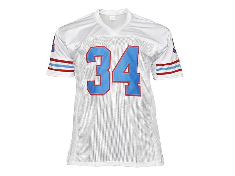 Earl Campbell Autographed HOF 91 Inscription Houston Pro White Football Jersey (JSA)