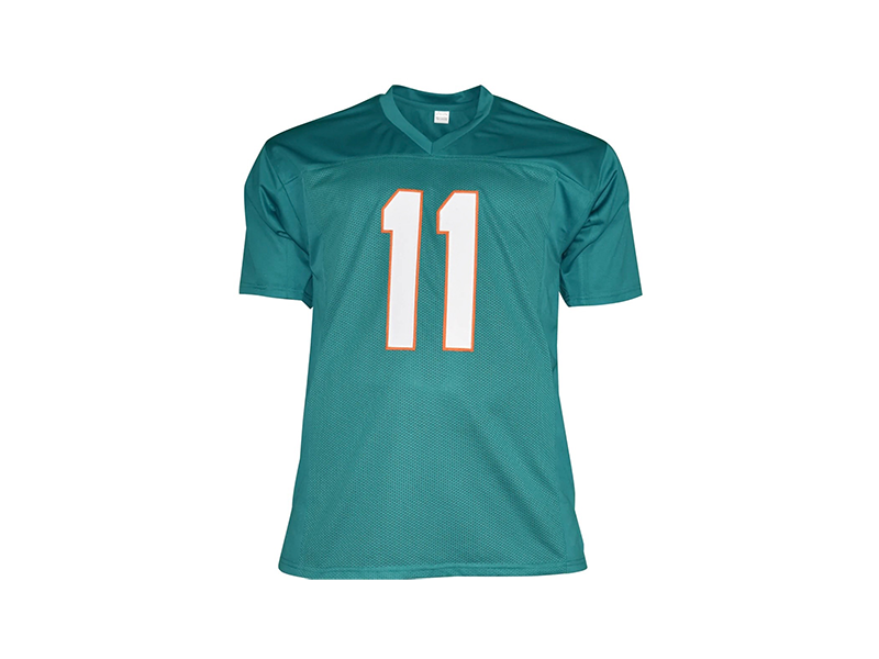 DeVante Parker Autographed Pro-Style Aqua Football Jersey (JSA)