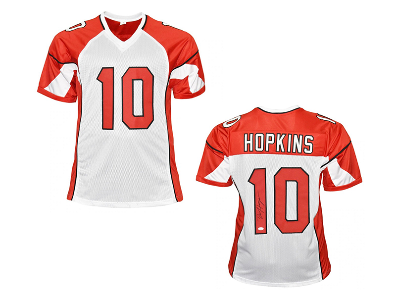 DeAndre Hopkins Autographed Arizona White & Red Football Jersey (JSA)