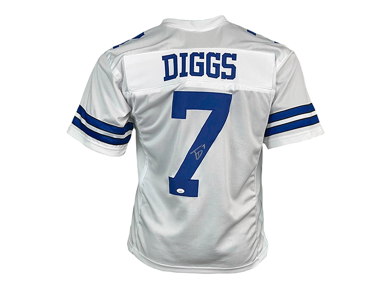 Trevon Diggs Autographed Dallas White  Football Jersey JSA