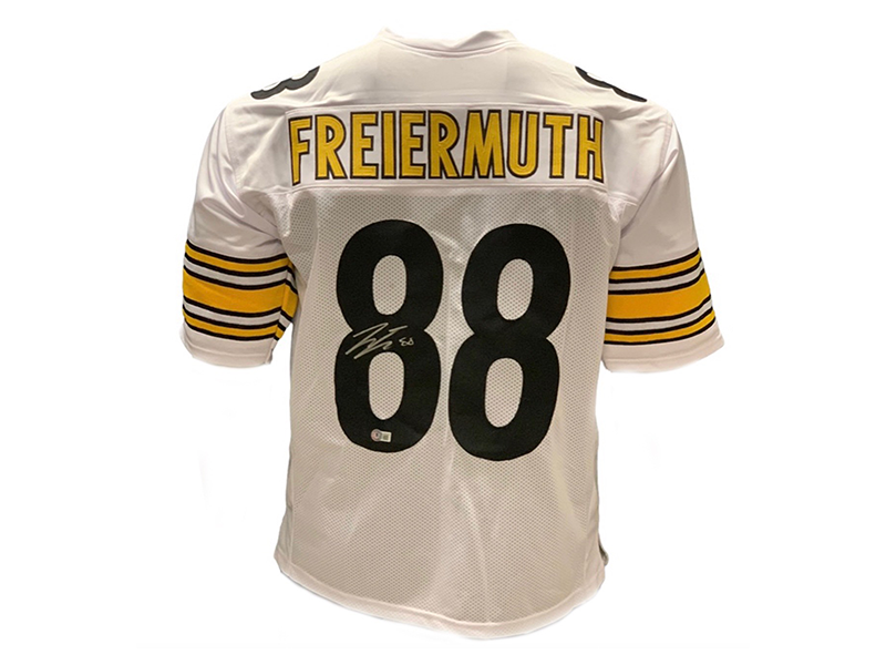 Pat Freiermuth Autographed Pittsburgh  White Football Jersey (Beckett)