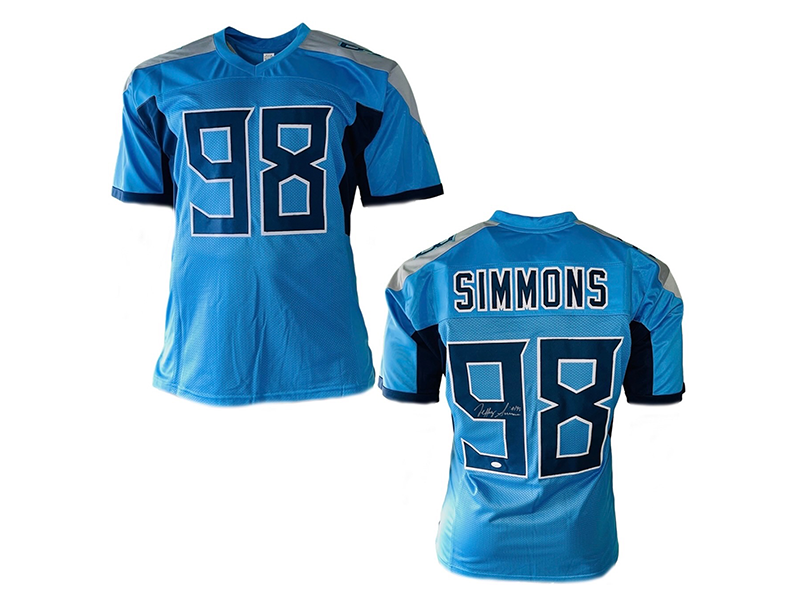 Jeffery Simmons Autographed Light Blue Tennessee Pro Style Football Jersey (JSA)