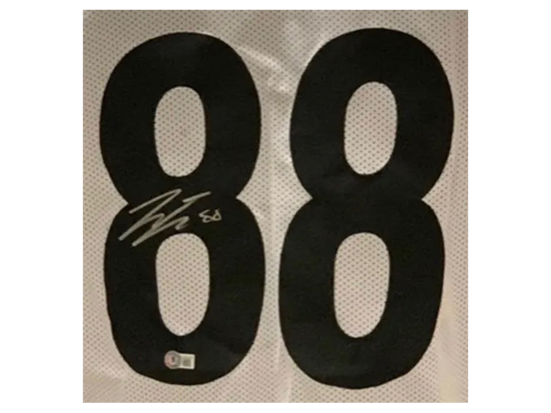 Pat Freiermuth Autographed Pittsburgh  White Football Jersey (Beckett)