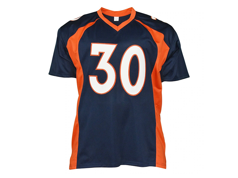 Terrell Davis Autographe HOF 17 Inscription Denver Pro Blue Football Jersey(JSA)