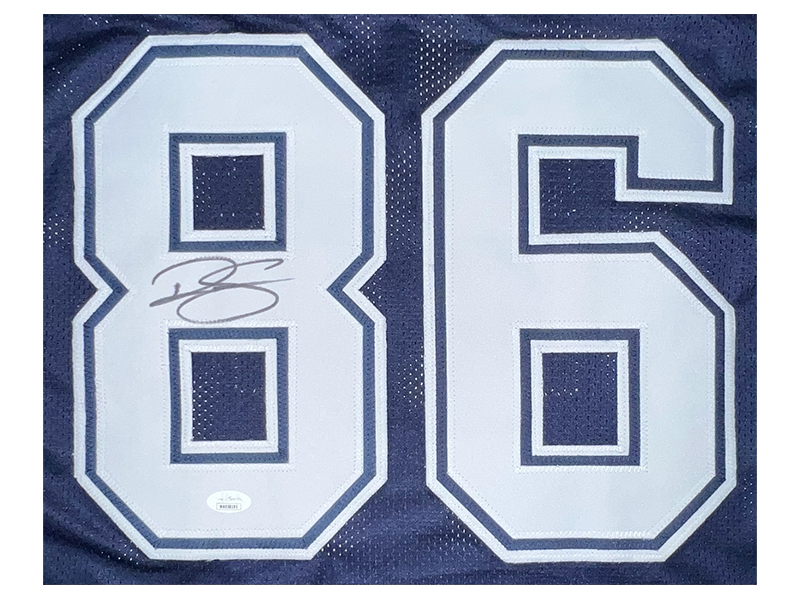 Dalton Schultz Autographed Pro Style Blue Football Jersey JSA