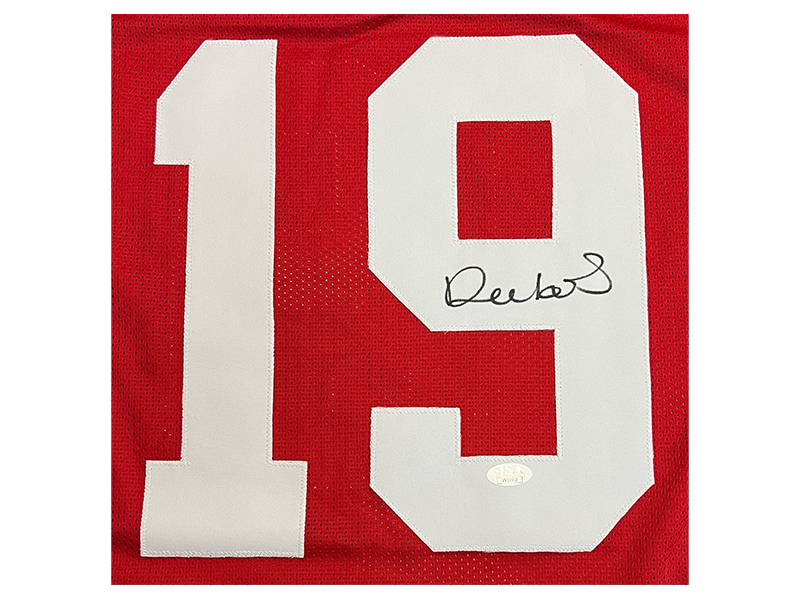 Deebo Samuel Autographed Pro Style Red Football Jersey (JSA)