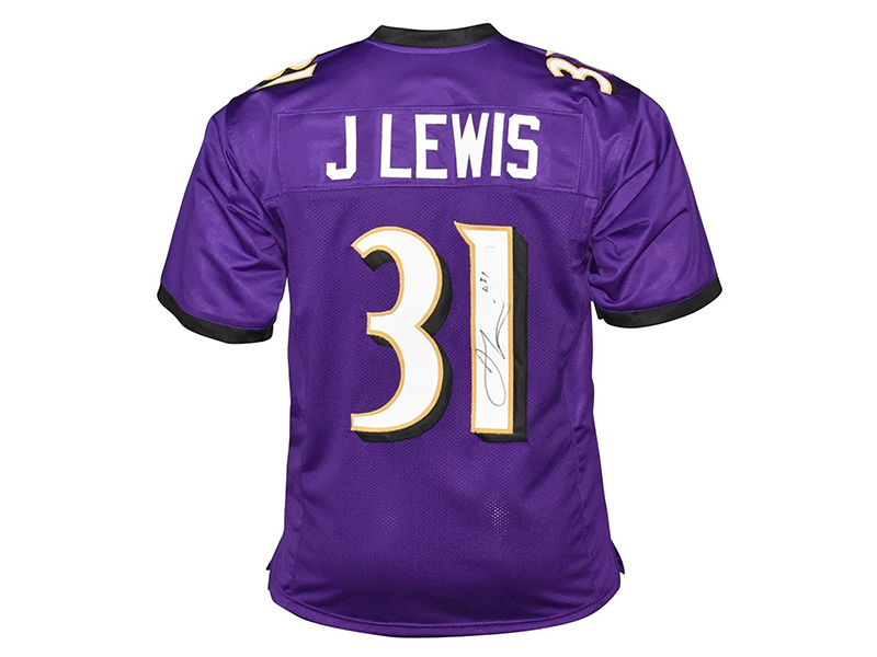 Jamal Lewis Autographed Baltimore Pro Purple Football Jersey (JSA)