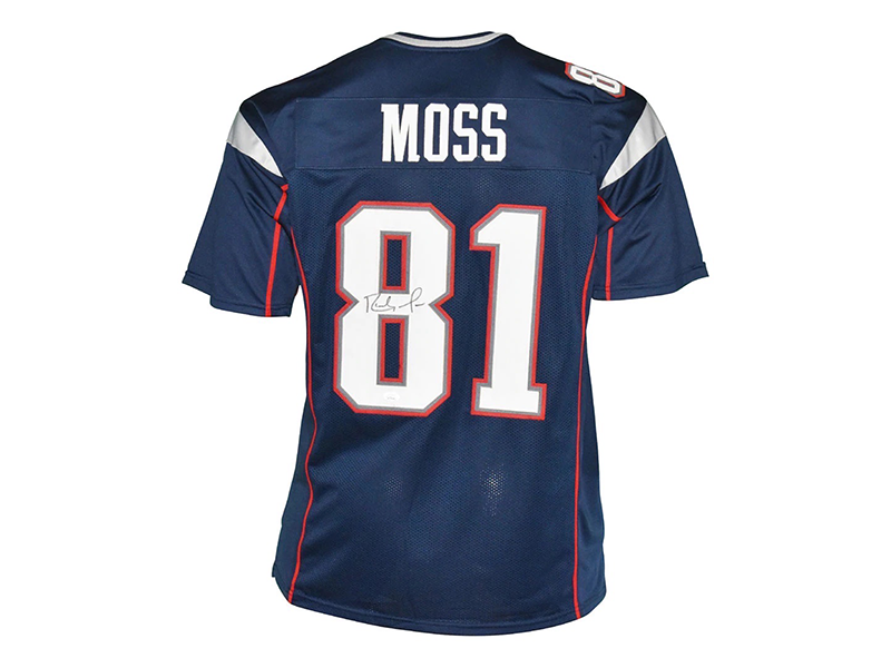 Randy Moss Autographed Pro Style Navy Blue Jersey JSA