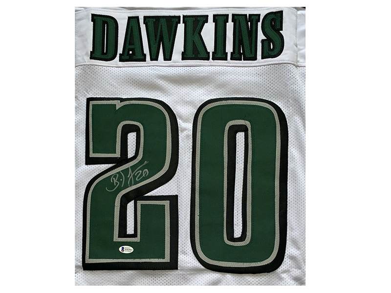 Brian Dawkins Autographed Philadelphia White Football Jersey (Beckett)