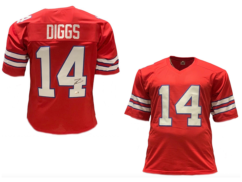 Stefon Diggs Autographed Pro Style Red Football Jersey (Beckett)