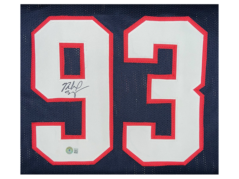 Richard Seymour Autographed New England Navy Blue Football Jersey ( Beckett )