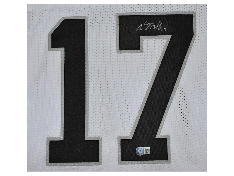 Davante Adams Autographed Oakland White Football Jersey (Beckett)