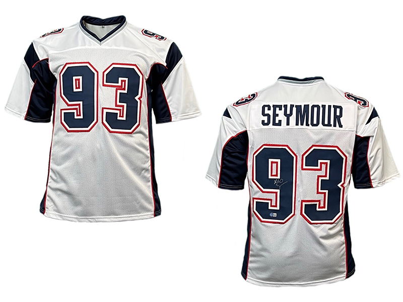 Richard Seymour Autographed New England  White Football Jersey ( Beckett )
