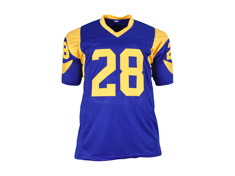 Marshall Faulk St. Louis Autographed Blue  Football Jersey JSA