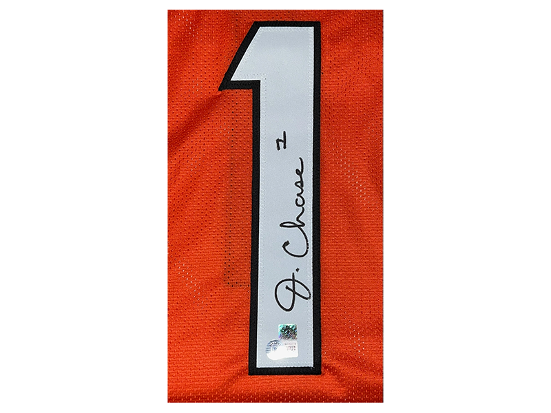 Ja'Marr Chase Autographed Orange Football Jersey