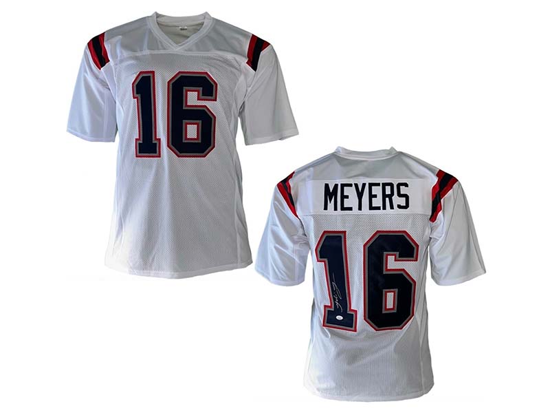 Jakobi Meyers Autographed New England Signed White Football Jersey (JSA)