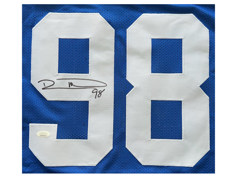 Robert Mathis Autographed Indianapolis  Blue Football Jersey (JSA)