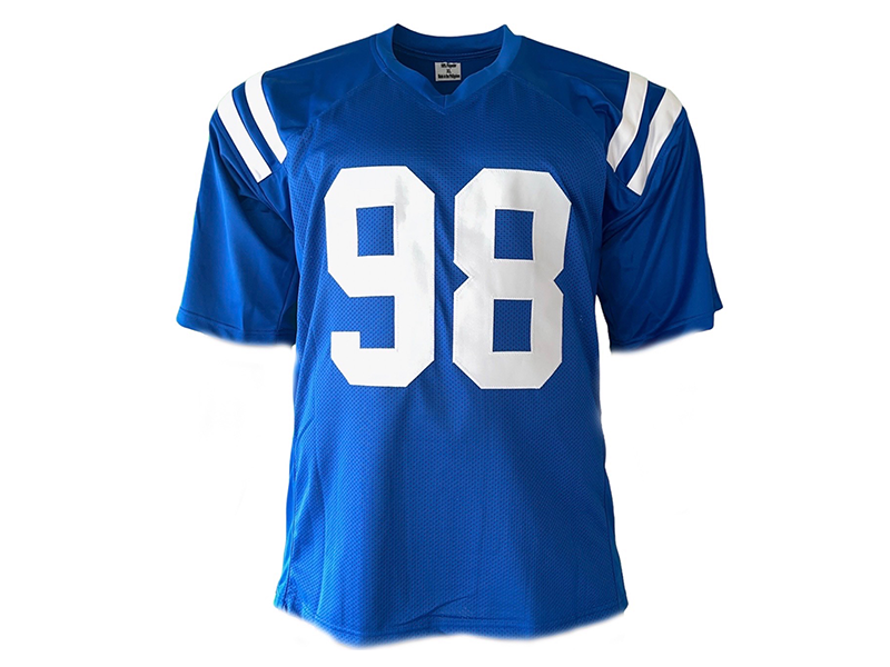 Robert Mathis Autographed Indianapolis  Blue Football Jersey (JSA)